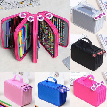 72 Holders Large Capacity for Art Pens Watercolor Colored Oxford Fabric Pencils Bag Box School Stationery Supplies