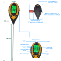 Digital 4 In 1 Soil PH Meter Soil Temperature Solar Moisture PH Meter tester for Garden Plants Flowers LCD Display 40%off