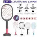 Electric Insect Racket Swatter Zapper USB 1200mAh Rechargeable Mosquito Swatter Kill Fly Bug Zapper Killer Trap Cordless Battery