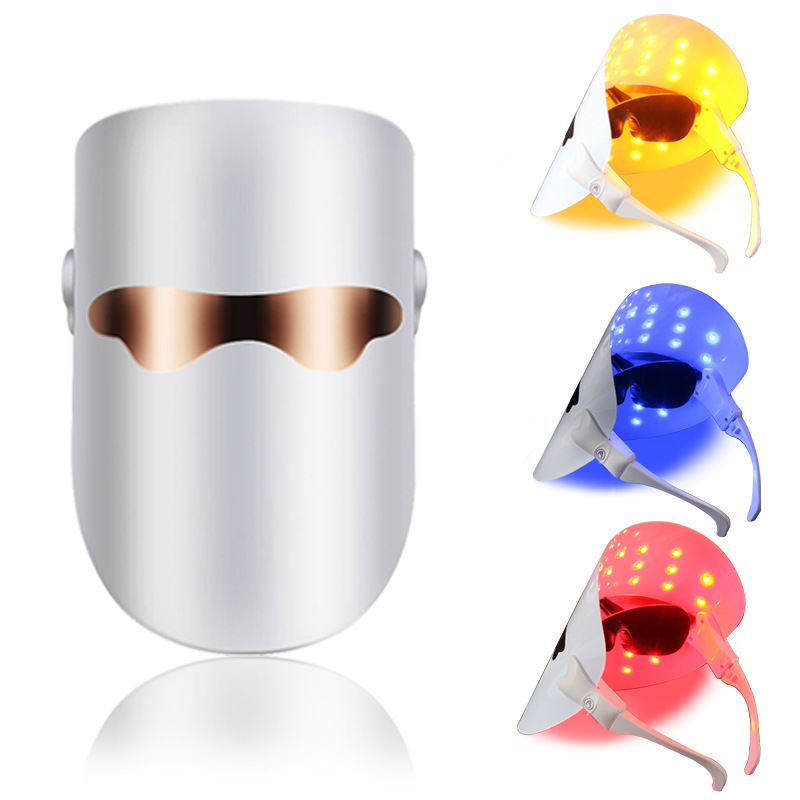 LED Mask Photonic Skin Instrument 3 Colors Light Skin Care Beauty Facial Mask Rejuvenation Wrinkle Acne Removal Skin Whitening