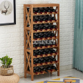 DD01 8-Layer Wine Bottle Rack Wine Holder Wooden Cabinet Creative Wooden Wine Organizer Red Wine Bottle Display Shelf