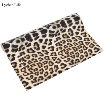 Lychee Life Retro Leopard Printed A4 Fabric For PU Leather Durable Clothes Sewing Decoration Grament Decor Accessories