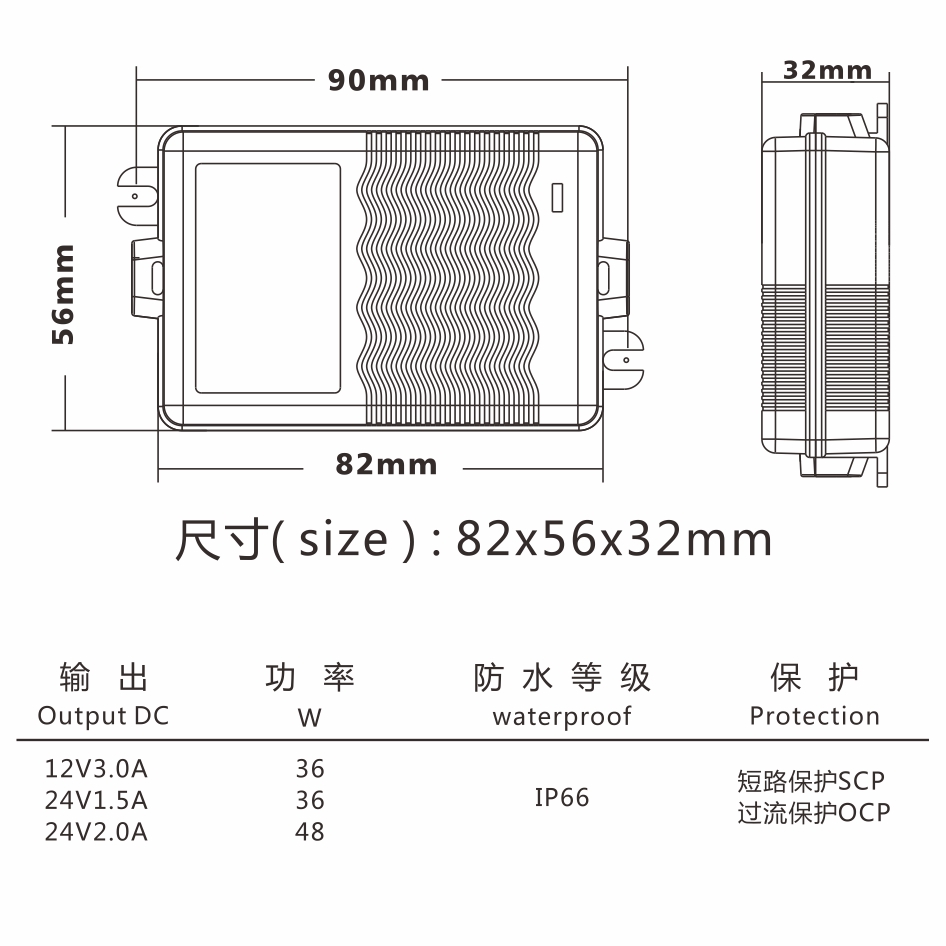 12V waterproof led power supply