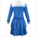 Anime Danganronpa V3 Killing Harmony Chabashira Tenko Cosplay Women Costume Blue School Uniform Outfit Dress Suit Full Set Wig