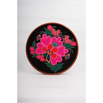 Handmade Yi Peony Butterfly Embroidery Display Plaque