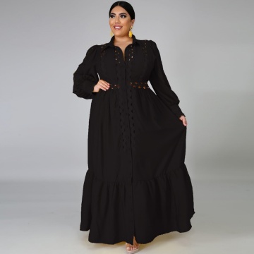 4XL 5XL Plus Size Christmas Robe Femme Women Maxi Dresses Big Size Sexy Hollow Out African Long Dress Spring Autumn Clothes