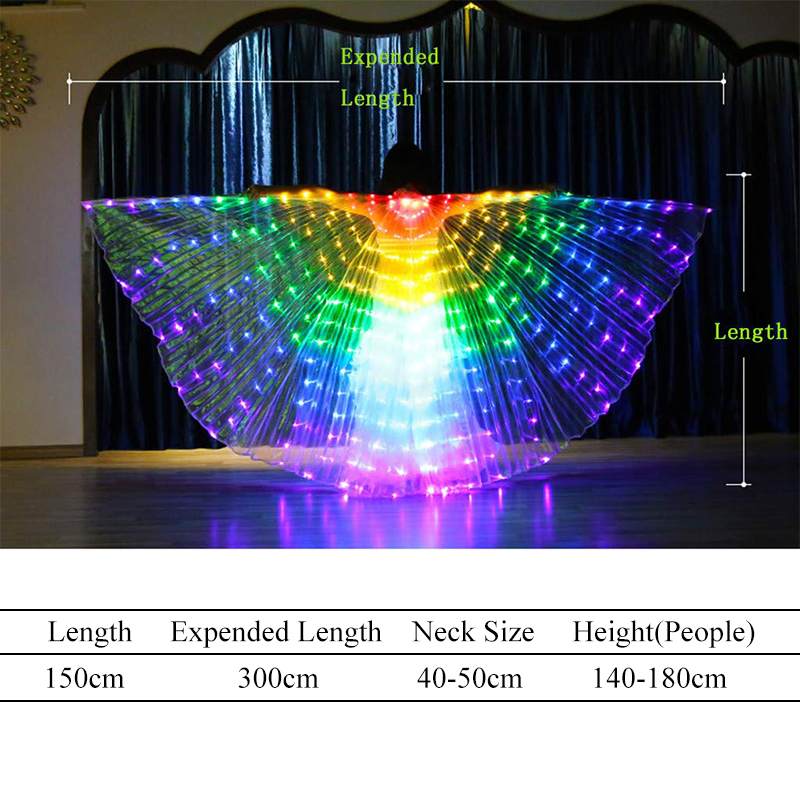 LED Glowing Wings Ballet Costume Fluorescent Butterfly Dance Cloak Dance Costume Belly Dance Cloak Prop Performance Clothing