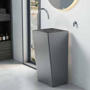 One Piece Pedestal Basin Freestanding Bathroom Wash Bowl