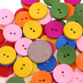 40PC Candy Color 2 Holes Round Wooden Mini Buttons Craft Sewing Tools Scrapbooking Decorative Apparel Accessories DIY Materials