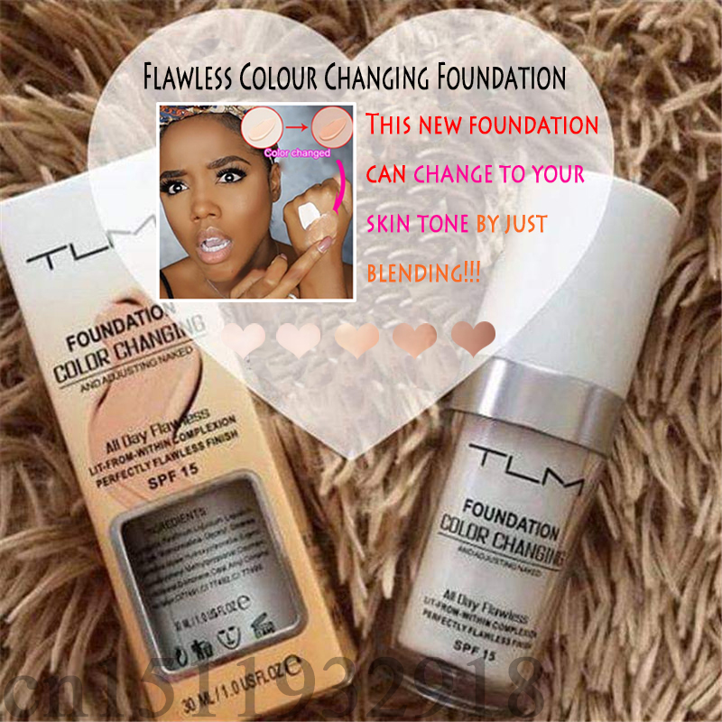 30ml TLM Color Changing Liquid Foundation Makeup Change To Your Skin Tone By Just Blending