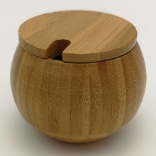 Bamboo Wooden Spice Jar Sugar Bowl Salt Pepper Condiment Box