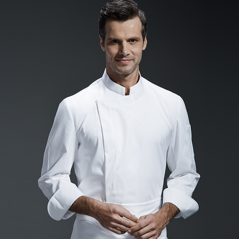 uniform hotel professional head chef uniform restaurant kitchen grey chef jacket Food service long sleeve cook clothes