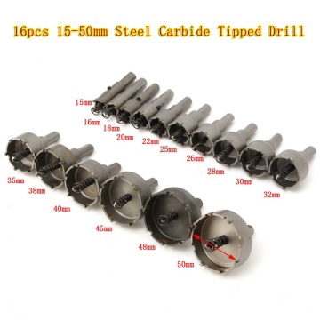 16 size Hand Tool Set Alloy Hole Saws Metalworking Hole Cutter Drill Bit Carbide Tip Hole Saws Accessories