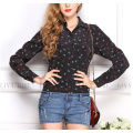 Women's long sleeve anchor printed chiffon shirt