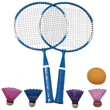 2pcs Child Professional Badminton Rackets Set Family Double Badminton Racquet iron alloy Lightest Playing Badminton#30