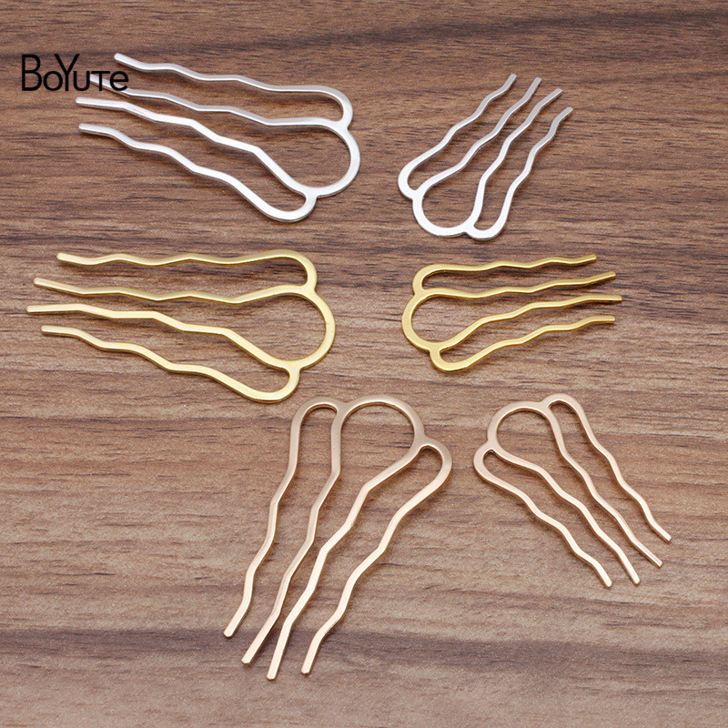 BoYuTe (20 Pieces/Lot) Small 45*26MM Big 65*35MM 4 Teeth Iron Metal Hair Comb Materials Handmade Diy Hair Jewelry Accessories