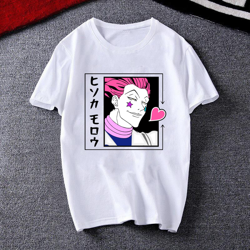 Men Women T-shirt Tops Kawaii Hunter X Hunter Tshirt Killua Zoldyck T-shirt Crew Neck Fitted Soft Anime Manga Tee Shirt Clothes