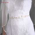 TOPQUEEN SH36 Golden Pearl Bead Belt Girls Belts Cheap Dress Belts Ivory Wedding Dress Belt for Bridesmaid Waist Metal Belt