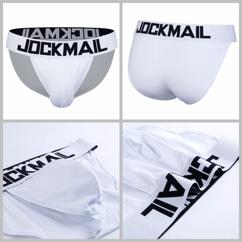 JOCKMAIL brand mens bikini underwear cotton classic basics sexy men briefs U Convex calzoncillos hombre cueca gay men Underpants