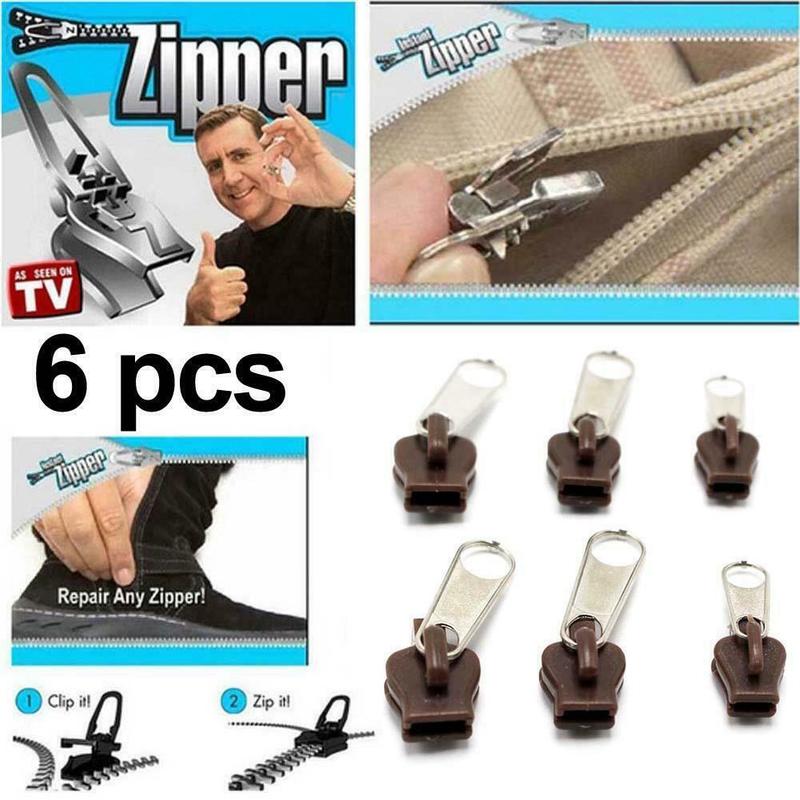 6Pcs Fix A Zipper Zip Slider Puller Rescue Instant Repair Replacement Practical