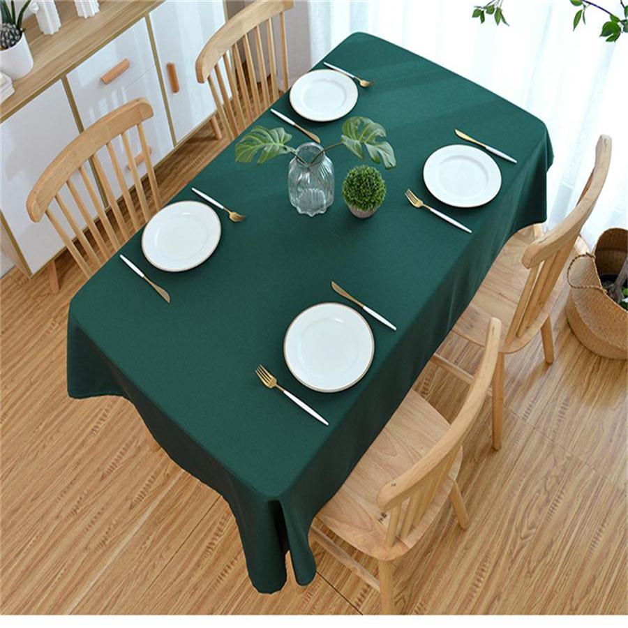 AiFish Modern All-match Solid Tablecloth Red Green Washable Coffee Dinner Table Cloth for Party Banquet Decoration MY091-5