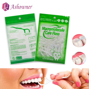 50pcs/lot Dental Floss Oral Care Teeth Stick Interdental Brushes Tooth Clean Toothpick Tool ABS Dental Flosser Hygiene Sticks