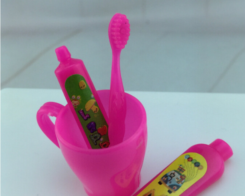 Pizies 4 Pcs/ Set Rose Fuchsia Toothpaste Tube Toothbrush for Girls Bathroom Wholesale and Retail Accessories Gifts