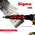 Sigma #M6 Threaded Rivet Nut Drill Adapter Cordless or Electric power tool accessory alternative air pneumatic rivet nut gun