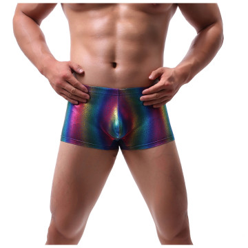 Men's underwear Rainbow men's boxer briefs Casual plus size U convex pocket Breathable Men's low waist underwear boxer N50