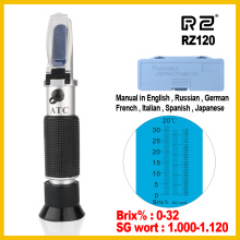 RZ Refractometer Beer Brix Wort Sugar Alcohol 0~30%1.000~1.120 SG Specific Gravity Handheld Tool Hydrometer RZ120 Tool