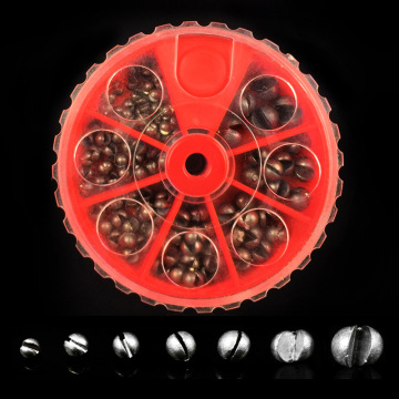 Free shipping 205pcs and 106pcs Round Split Shot Lead Weight for Option Not Hurt Line Fishing Accessories set