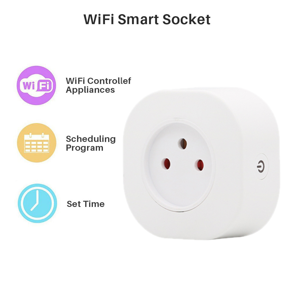FROGBRO Israel 16A Smart Plug Wifi Switch Mini Standard Plug Smart Socket Outlet Work with App Alexa Google Home Voice Control