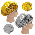 2/1Pcs Shower Cap Heat Aluminum Foil Waterproof Ultra-thin Bath Hoods Nourishing Dry Disposable Foil Hat Elastic Bathing Cap