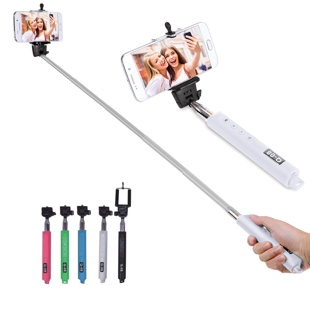 Q08 Wireless Bluetooth Selfie Stick for Mobile Phones Monopod with 1/4inch Screw Mounts Holder Gopro Hero SJcam Yi Action Camera