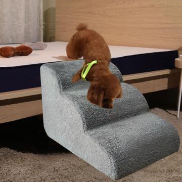Dog Stairs Pet 3 Steps sponge Stairs Small Dog Cat Dog House Sofa Ramp Ladder Anti-slip Removable Dogs Bed Stairs Pet Supplies