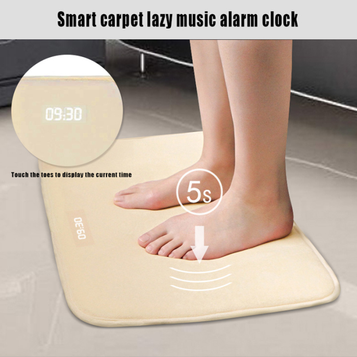Lazy Alarm Floor Rug LED Smart Alarm Clock Mat Floor Rug LED Time Stand On Pressure Sensitive Smart Alarm Clock Mat