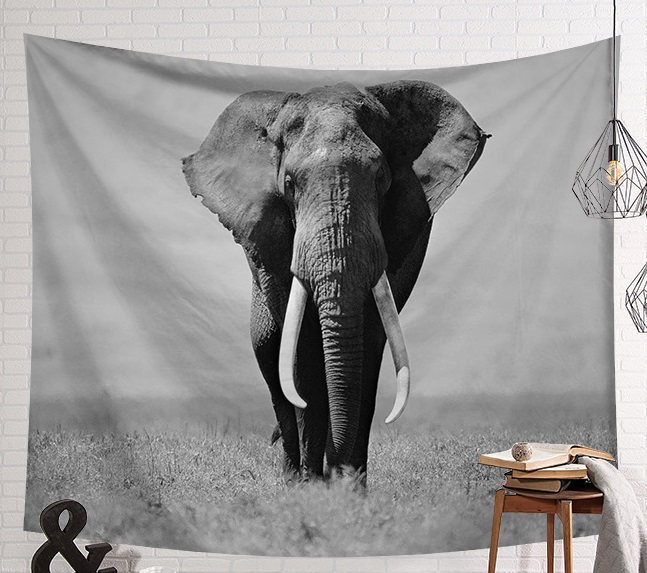 CAMMITEVER Wild Animals Lion Giraffe Elephant Tapestry Wall Hanging Decor Animal Printed Carpet Home Decor Hang Home Art