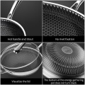 New Non-stick Pan Double-sided Honeycomb 304 Stainless Steel Wok Without Oil Smoke Frying Pan Wok Without Phosphorus
