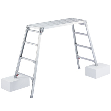 HASEGAWA Work anodized Platform Aluminum Step Ladder Drywall Safe Heavy Duty Portable Bench Folding Ladders Stool silver