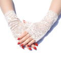 Summer Women Fingerless Thin short Mesh Sunscreen UV Cycling Driving Gloves Sexy Lace Half Finger Touch Screen Mittens K49