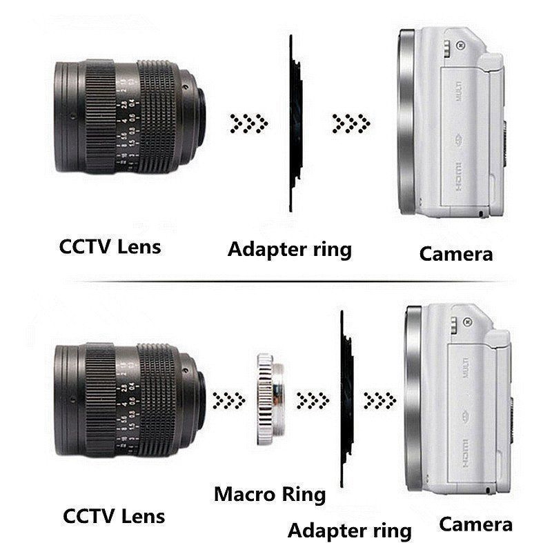 35mm F/1.7 Movie Lens C-Mount Lens Prime Lens with Adapter Ring for Canon EOSM / M2 / M3