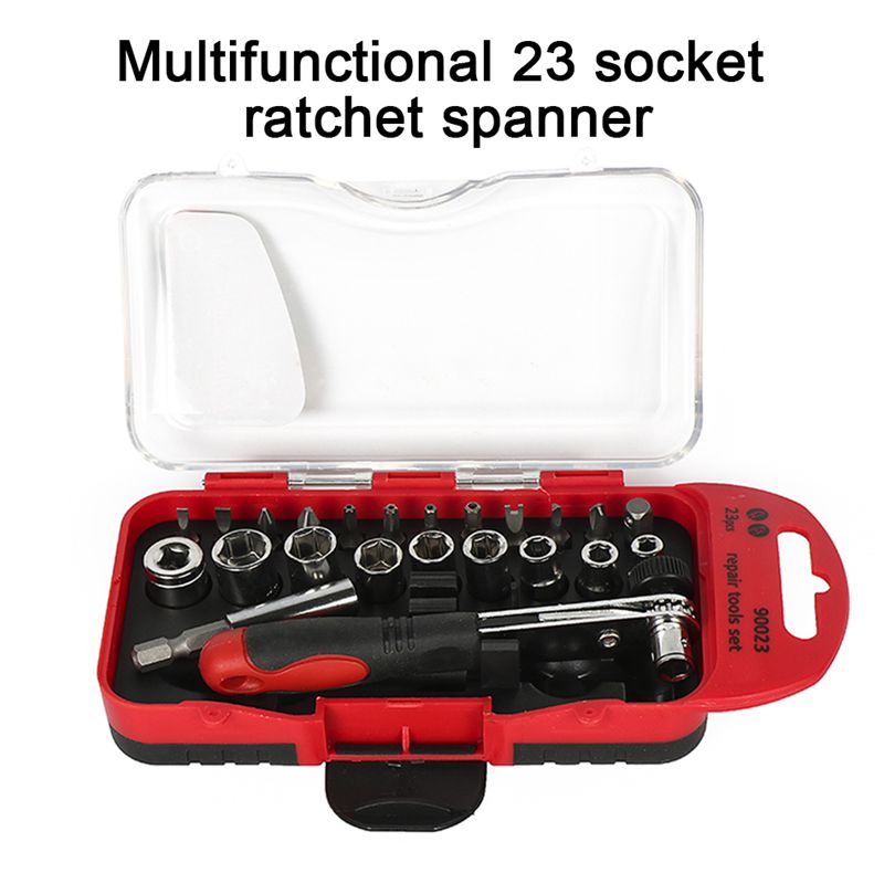 Small Size 23 Pcs Multi-Function Precision Ratchet Wrench Set Motorcycle Repair Tool Traveling Necessary