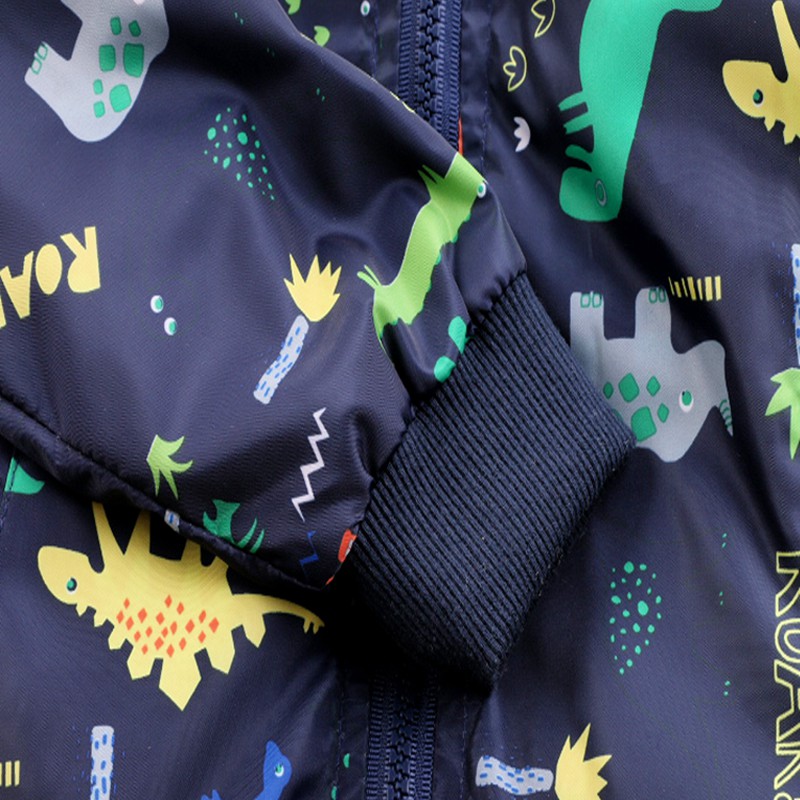 CROAL CHERIE 80-130cm O-Neck Kids Boys Jacket Navy Green 2018 Spring Dinosaur Printing Children Clothes Girls Coat Outerwear (4)