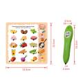 Arabic Language Learning Machine Pen Islamic Muslim Early Education Point Reading Pen Educational Toys + 12x Learning Cards Set