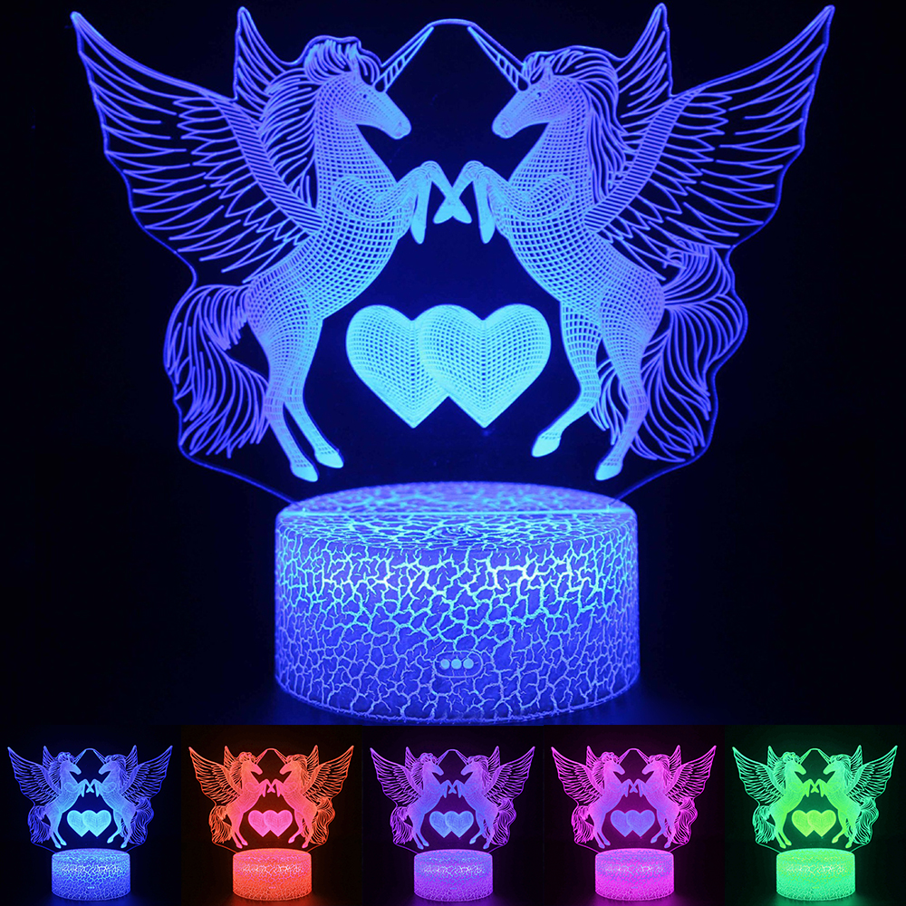 Unicorn Lamp Night Light Pegasus 3D Led Lamps Night Light LED Night Light Decor Led light Lamp Led Touch Light Child Lamp D30