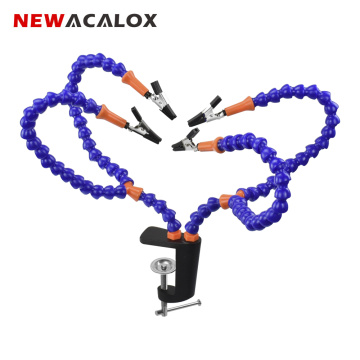 NEWACALOX Plastic Table Clamp Soldering Iron Holder PCB Fixture Helping Hands Soldering Station Welding Repair Tools Bench Vise