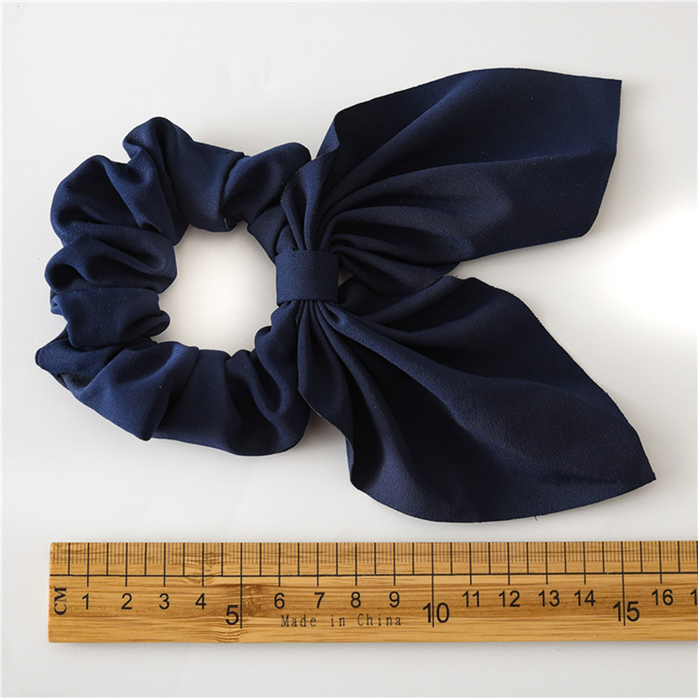 Red Blue Black Hair Ribbons Silk Hair Rope Women Fashion Scrunchies Rabbit Ears Knotted Hair Rope Bow Ponytail Holder Hair Ring