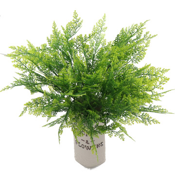 2020 New 5-fork Green Grass Artificial Plants For Plastic Flowers Household Store Dest Rustic Decoration Clover Plant Table Deco