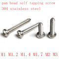 10-100pcs M1 M1.2 M1.4 M1.7 M2 M2.3 M2.6 M3 M4 M5 M6 Stainless steel Cross recessed round pan head tapping screws Wood SCREW