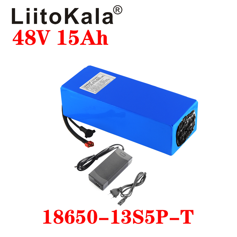 LiitoKala 48v 15ah 48V battery pack 48V 15AH 1000W Electric bicycle battery 48V15AH Lithium ion battery 30A BMS and 2A Charger